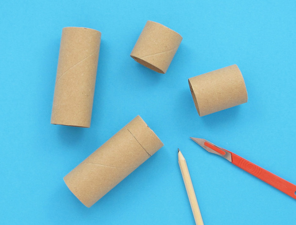 Cardboard roll crafts, DIY toilet paper roll pencil case
