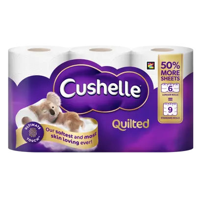 Innovation slider image for Cushelle Quilted Toilet Paper: Now with Ultimate TouchTM 0
