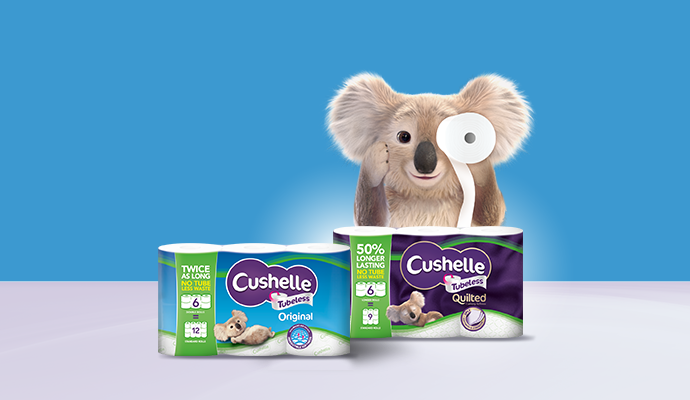 Cushelle Tubeless Original and Quilted Toilet Roll